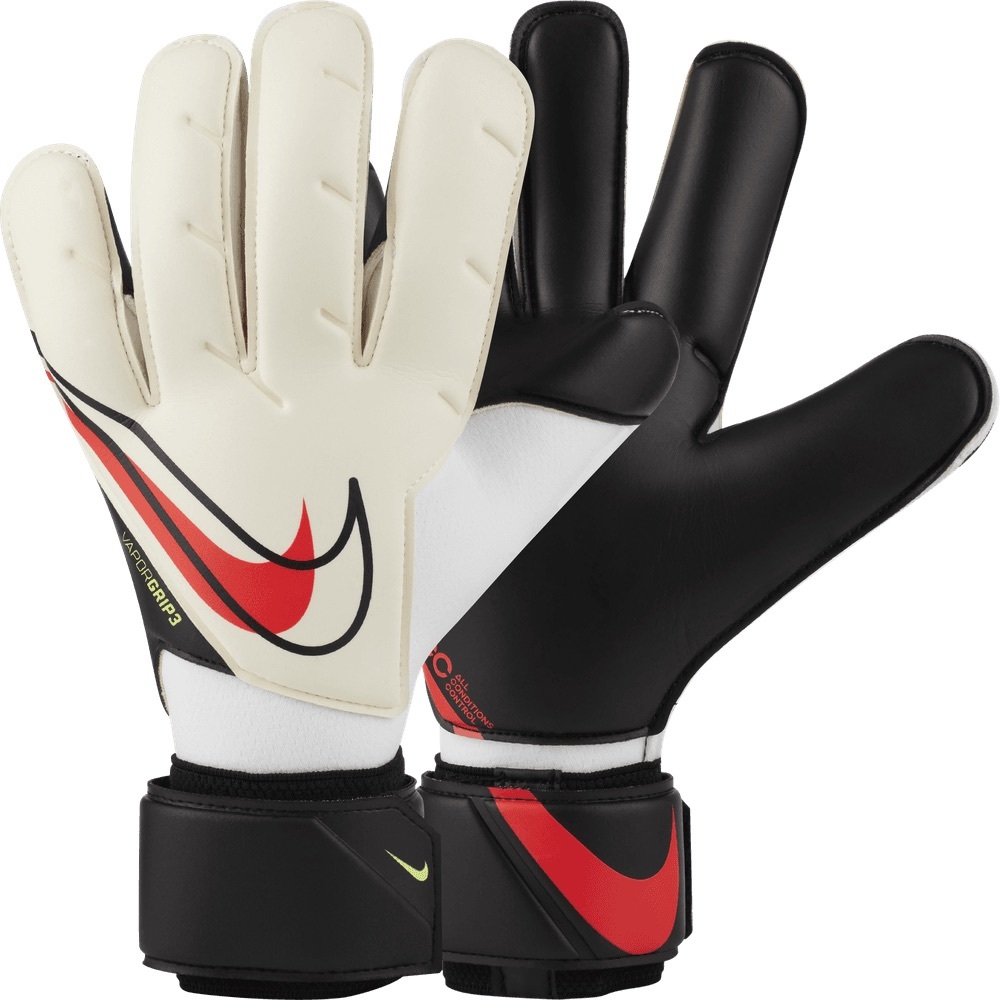 NIKE VAPOR GRIP3 Goalkeeper Gloves - White/Black/Crimson (CN5650-101) Size 11